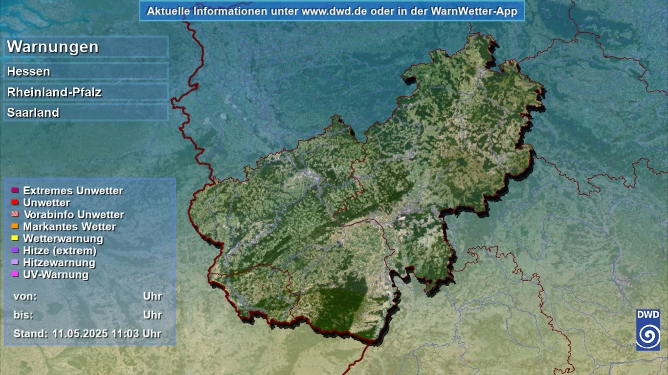 Die Warnlage in Rheinland-Pfalz